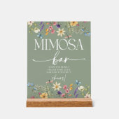 ワイルドフラワーセージブライダルシャワーミモサバー標識 アクリルサイン (正面)