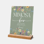 ワイルドフラワーセージブライダルシャワーミモサバー標識 アクリルサイン (傾斜)