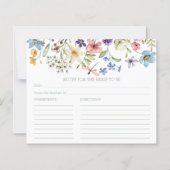 ワイルドフラワーセージ素朴ブライダルシャワーレシピカード (正面)