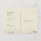 ワイルドフラワーセージ結婚デコありがとう ポストカード (裏面)