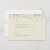 ワイルドフラワーセージ結婚デコのフラットサンキューカード サンキューカード (裏面)