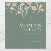 ワイルドフラワーセージ結婚デコのワインラベル ワインラベル (シングルラベル)