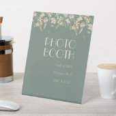 ワイルドフラワーセージ結婚デコの写真ブース 台座サイン (インサイチュ)