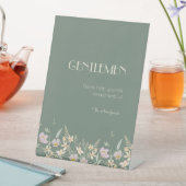 ワイルドフラワーセージ結婚デコの紳士バスルーム 台座サイン (インサイチュ)