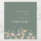 ワイルドフラワーセージ結婚デコの花嫁提案 ワインラベル (シングルラベル)