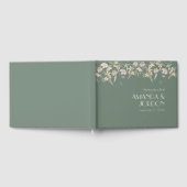 ワイルドフラワーセージ結婚デコズゲストブック ゲストブック (全面)