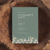 ワイルドフラワーセージ結婚デコ婚約パーティ 招待状