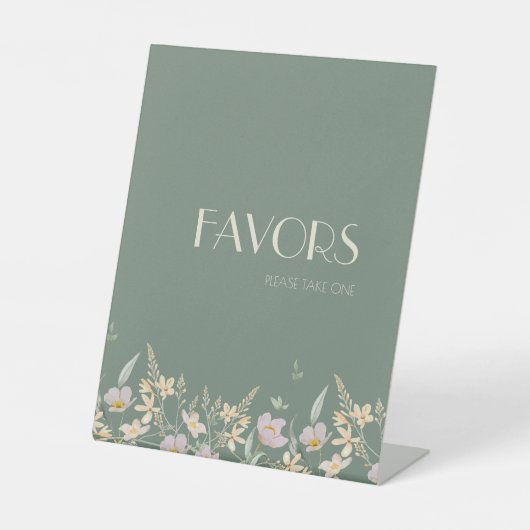 ワイルドフラワーセージ結婚式の引き出物 台座サイン (正面)