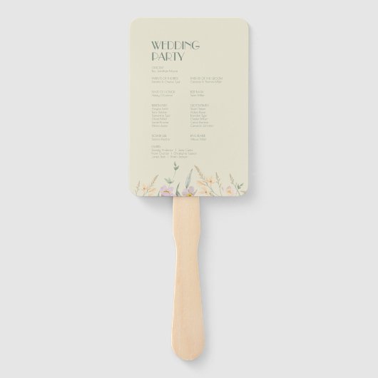 ワイルドフラワーセージ結婚式 プログラム ハンドファン (裏面)