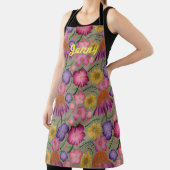 ワイルドフラワーセージ緑のフローラパーソナライズされたエプロン エプロン (インサイチュ)