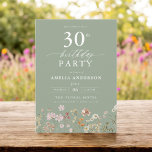 ワイルドフラワーセージ緑の庭フローラ30th誕生日 招待状<br><div class="desc">庭祝フローラ書道30歳の誕生日の招待とスタイルで、マイルストーンのイベントに最適。フローラ鮮やかデザインと書エレガント道を取り揃え、お客様のお祝いにお洒落より洗練されたトーンを設定。緑豊かな庭園のテーマは、自然美しいと優雅なタイポグラフィを融合し、時代を超越した魅力的な外観を作り出す。屋外や庭園をテーマにした集まりに最適で、この特別な日々の喜びを見事に捉え、30歳の誕生日の祭りに参加するゲストの興奮を保証する。</div>