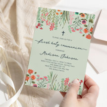 ワイルドフラワーセージ緑の最初の聖餐式