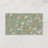 ワイルドフラワーセージ緑の赤ちゃんシャワー用の本 エンクロージャーカード (裏面)