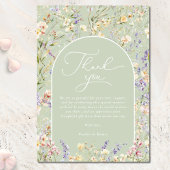 ワイルドフラワーセージ緑の赤ちゃんシャワー サンキューカード