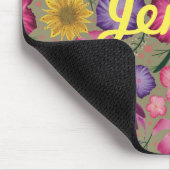 ワイルドフラワーセージ緑パーソナライズされたフローラ マウスパッド (コーナー)