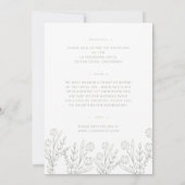 ワイルドフラワーセージ緑フロントとバック結婚ズ 招待状 (裏面)