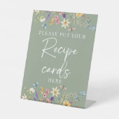 ワイルドフラワーセージ緑ブライダルシャワーレシピ標識 台座サイン (正面)