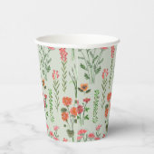 ワイルドフラワーセージ緑ブライダルシャワー 紙コップ (右)