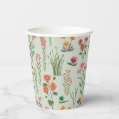 ワイルドフラワーセージ緑ブライダルシャワー 紙コップ (正面)