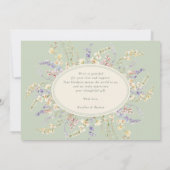 ワイルドフラワーセージ緑ベビーシャワーサンキューカード サンキューカード (裏面)