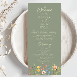 ワイルドフラワーセージ&イエロー結婚式 プログラム