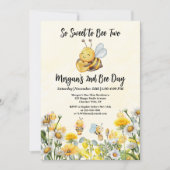 ワイルドフラワーソスウィートビーツセカンドビーデイ誕生日 招待状 (正面)