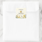 ワイルドフラワーソスウィートビーワン1stビーデイ誕生日 スクエアシール (バッグ)