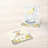 ワイルドフラワーソスウィートビーワン1stビーデイ誕生日 スクエアペーパーコースター (インサイチュ)