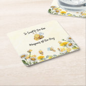 ワイルドフラワーソスウィートビーワン1stビーデイ誕生日 スクエアペーパーコースター (アングル)