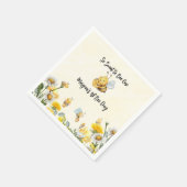 ワイルドフラワーソスウィートビーワン1stビーデイ誕生日 スタンダードカクテルナプキン (角)