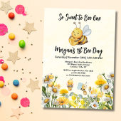 ワイルドフラワーソスウィートビーワン1stビーデイ誕生日 招待状