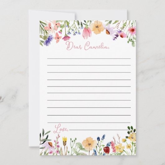 ワイルドフラワータイムカプセルノートメッセージカード サンキューカード (正面)