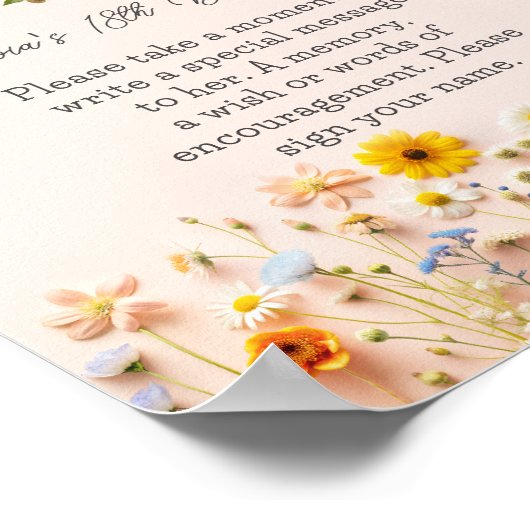 ワイルドフラワータイムカプセル誕生日 ポスター (角)