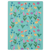 ワイルドフラワーターコイズパーソナライズされたクリップボード クリップボード (裏面)