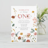 ワイルドフラワーターニングワンバースデーフローラガール 招待状 (スタンド正面)