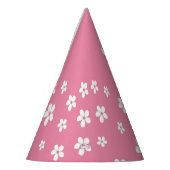 ワイルドフラワーダスティピンクかわいいベビーガール誕生日 パーティーハット (左)