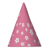 ワイルドフラワーダスティピンクかわいいベビーガール誕生日 パーティーハット (右)