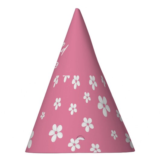 ワイルドフラワーダスティピンクかわいいベビーガール誕生日 パーティーハット (右)