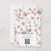 ワイルドフラワーダスティブルーピンクガーデンブライダルシャワー 招待状 (裏面)