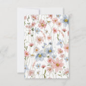 ワイルドフラワーダスティブルーピンクガーデンブライダルシャワー 招待状 (裏面)