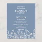 ワイルドフラワーダスティブルーフォト結婚式招待状 (正面)