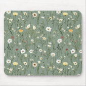 ワイルドフラワーダスティージュセージフローラグリーン マウスパッド (正面)