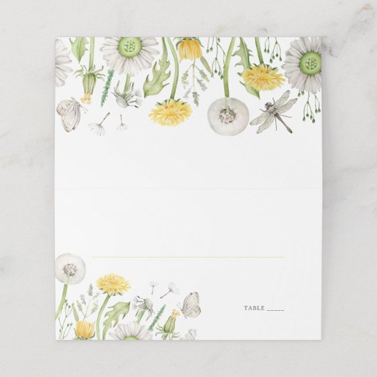 ワイルドフラワーダネリオン庭園の結婚式 プレイスカード (外部開封)