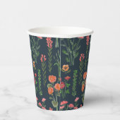 ワイルドフラワーダークブルーブライダルシャワー 紙コップ (右)