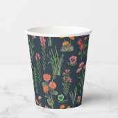 ワイルドフラワーダークブルーブライダルシャワー 紙コップ (正面)