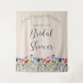 ワイルドフラワーチャームコテージガーデンブライダルシャワー タペストリー (正面)