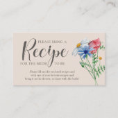 ワイルドフラワーチャームブライダルシャワーレシピカードリクエスト エンクロージャーカード (正面)