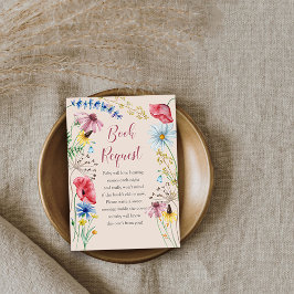 ワイルドフラワーチャームベビシャワーブックリクエスト エンクロージャーカード