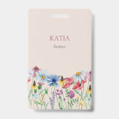 ワイルドフラワーチャーム国フローラ名 バッジ (表面)