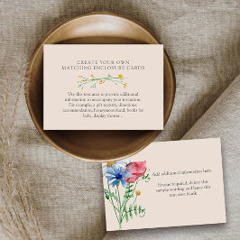 ワイルドフラワーチャーム独自の作成空白の エンクロージャーカード
